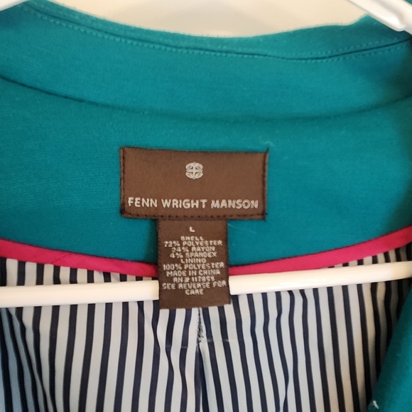 Womens Fenn Wright Manson Blue Blazer Buttons Size L V Neck #Q365 - Picture 3 of 7